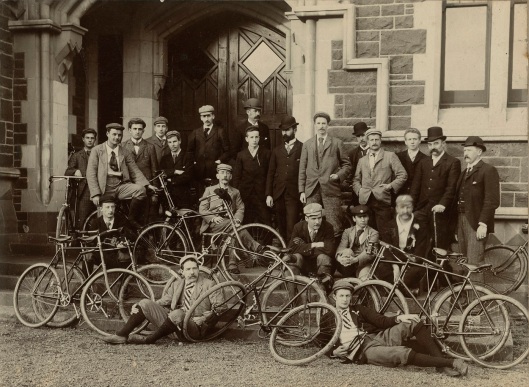 The Otago University Cycling Club, circa 1897. Image courtesy of Hocken Collections, S130245.