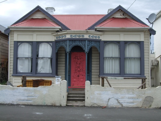 The Pink Flat, after its door was repainted in 2004. Image courtesy of Sarah Gallagher.