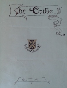 The first issue of Critic, 2 April 1925. Reproduced with the kind permission of Critic.
