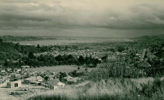 Taken from the Aquinas building site in the 1950s, this photograph shows the fabulous view over campus and city. Image courtesy of Aquinas College.