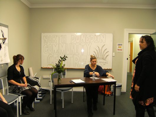 Social work students working through a scenario in their practice suite, 2010. Photo courtesy of the Department of Sociology, Gender and Social Work.